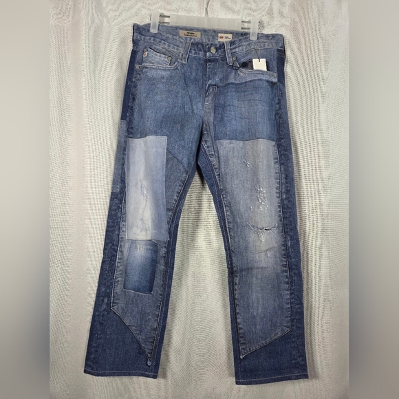 Ag Adriano Goldschmied Denim - NWT AG Blue Ultrasoft Digital Photo Drew Boyfriend Jeans Women's 28 Pants  $325